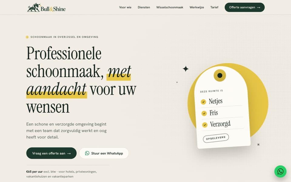 Bull & Shine — Schoonmaakbedrijf · Overijssel